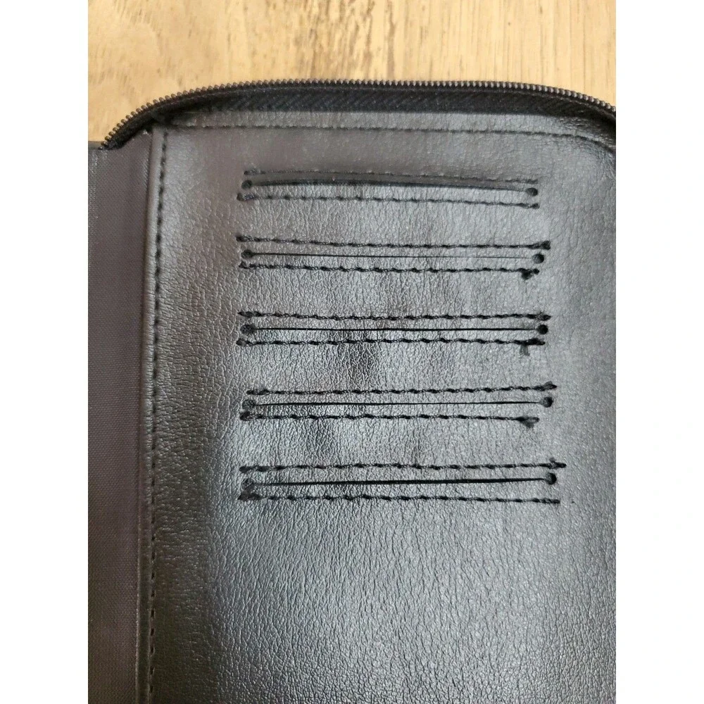 Vintage Samsonite Black Leather Travel Wallet Card Passport ID Holder Case Zip